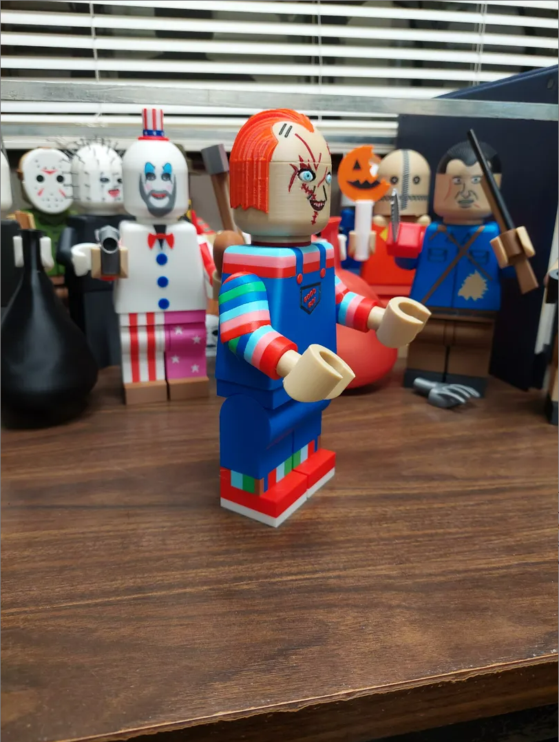 Big Brick chucky come with knife, hamer and stand