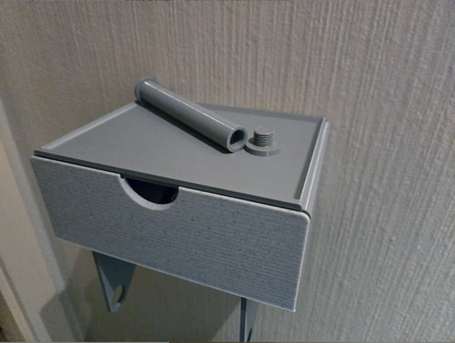 Toilet paper holder with phone shelf storage drawer