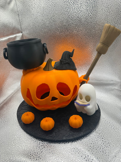 Halloween Pumpkin & Ghost Stand – Perfect for Candy or Décor-Tabletop Centerpiece