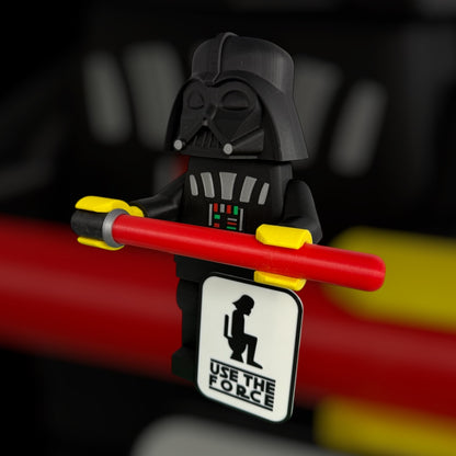 Darth Vather toilet paper holder comes with a shower suction cup hook and a Star Wars sign. "No, I am your father"