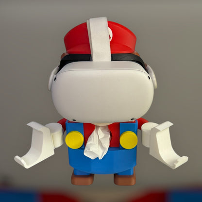 Super Mario tissue box Mario" This Mario comes with a controller holder, you could place a tissue box